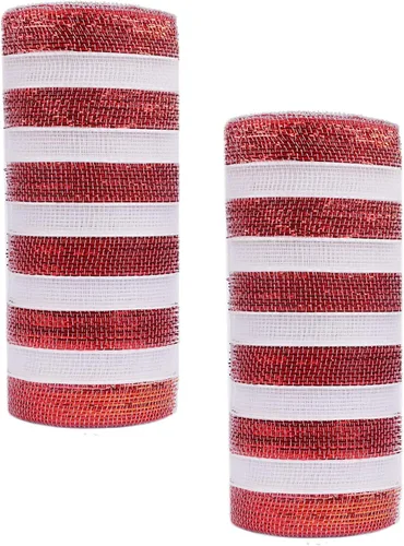 Vista 41 de YYCRAFT Paquete de 2 cintas de malla de polímero metálico de 6 pulgadas (total 20 yardas, verde manzana)