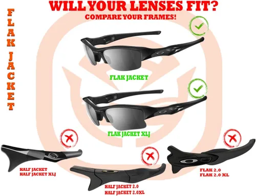 Vista 4 de Seek Optics Kits de repuesto compatibles con gafas de sol Oakley Flak Jacket XLJ