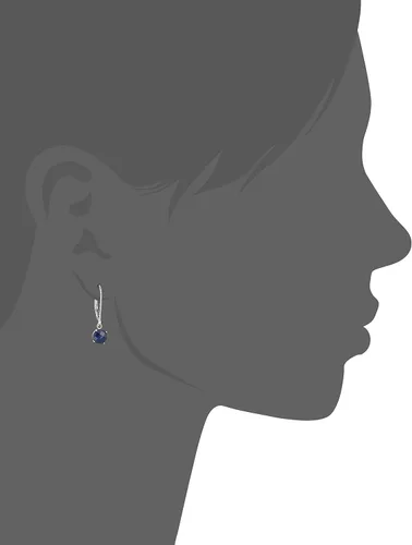 Vista 2 de Tienda Collection 925 Sterling Silver 6mm Round Gemstone Dangle Earrings for Women with Leverbacks