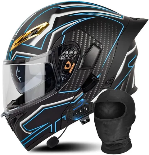 Vista 15 de Casco modular Bluetooth para motocicleta, aprobado por DOT/ECE, cascos delanteros abatibles, viseras antivaho duales, casco de cara completa, MP3