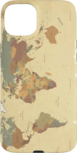Vista 9 de Funda para teléfono inteligente con diseño de mapa mundial para iPhone 17