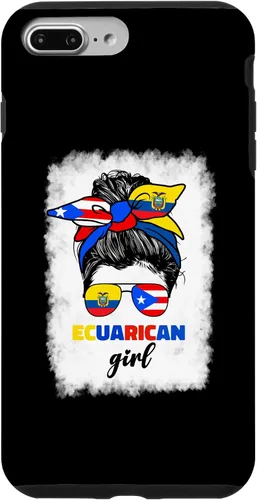 Vista 12 de Funda para iPhone 16, mitad ecuatoriana y puertorriqueña Rico Ecuador Flag Girl Mix