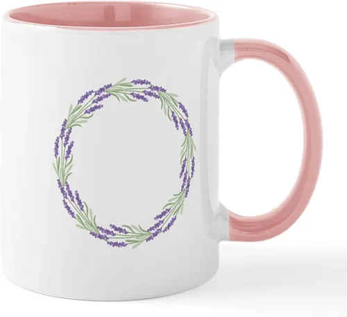 Vista 37 de CafePress Tazas de flores de lavanda 11 oz (11.0 fl oz) Taza de café de cerámica Blanco