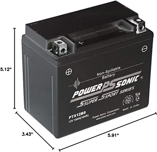 Vista 2 de Batería Power-Sonic (PTX12-BS) sellada sin mantenimiento Powersport