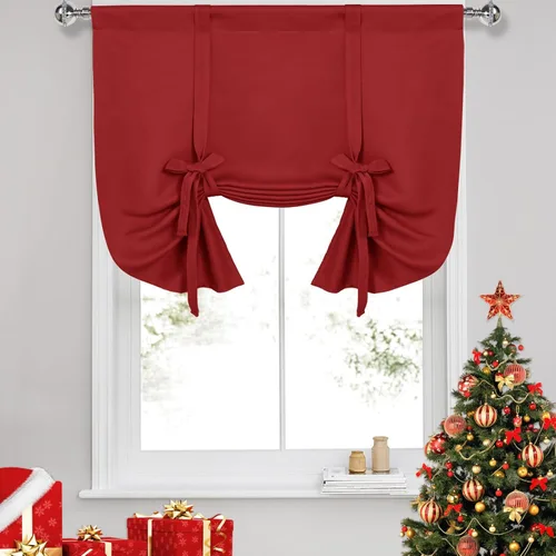 Vista 57 de DWCN Cortinas Opacas - Persiana Enrollable con Lazos para Ventana, Aislamiento Térmico, Oscurecimiento de Habitación, Cortinas con Bolsillo
