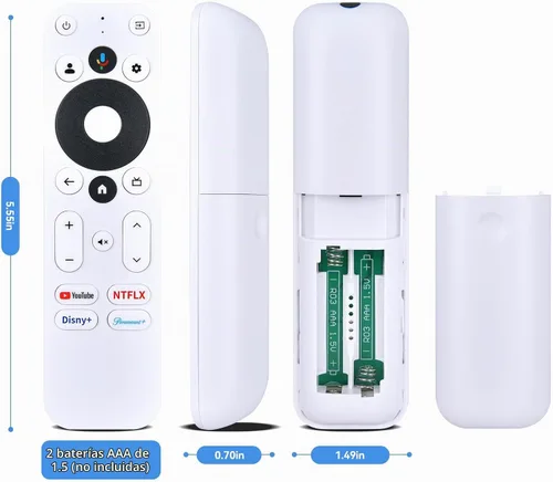 Vista 5 de PZL Control remoto de voz de repuesto compatible con Onn Google TV 4K Streaming Device 28078468