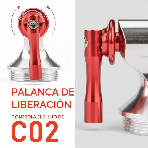 Vista 4 de Kits de inflado de CO2, compatible con válvulas Presta y Schrader, bomba de neumáticos de bicicleta de CO2 para bicicletas de montaña y carretera