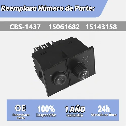 Vista 3 de Interruptor del limpiaparabrisas trasero, interruptor de control de luz antiniebla, compatible con Chevy Suburban 1500 2500 2003-2006 / Tahoe/GMC