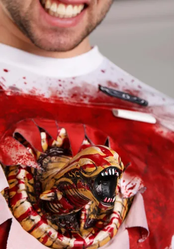 Vista 4 de Disfraz de Chestburster Alienígena para Adultos Multicolor