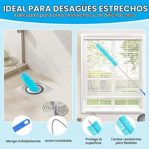 Vista 5 de Kit limpiador de ventilación de secadora - Cepillo largo de limpieza de ventilación de secadora con removedor de pelusas, cepillo de limpieza