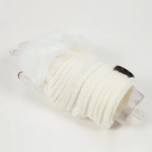 Vista 3 de Olinase Guantes de punto sin dedos para mujer de piel sintética elásticos para invierno cálidos