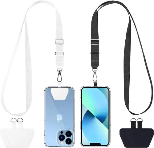 Vista 11 de CACOE Cordón para Teléfono 2 Piezas Correa Ajustable para el Cuello, 4 Piezas Parches, Cordones para Teléfono de Poliéster Multifuncionales