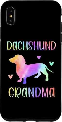Vista 7 de Carcasa para iPhone 14 con diseño de perro salchicha abuela Wiener Dog Nana Rainbow Watercolor Case