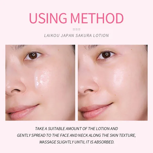 Vista 8 de Sakura Loción facial Esencia hidratante para poros retráctiles cuidado diario, loción de tóner hidratante reparadora crema facial suero de vitamina