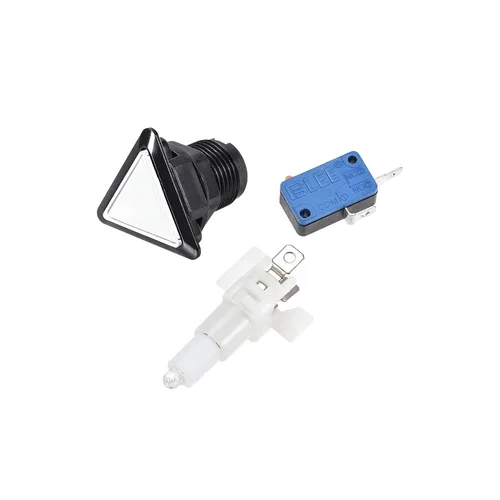 Vista 4 de Juego Botones Triángulo Push Interruptores Luz LED con Micro Interruptores [para Juego Arcade] 1.535x1.535x1.535 in Blanco 5