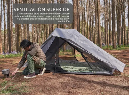 Vista 5 de Altair Dos - Tienda de campaña ultraligera para 2 personas, impermeable, compacta, 3 estaciones, refugio de doble pared para mochileros, camping