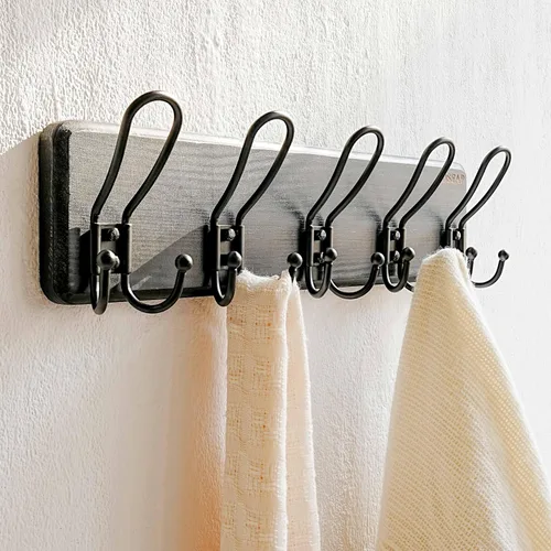 Vista 7 de Dseap Perchero para Abrigos Montado en Pared - Perchero Resistente de Estilo Granja Rural con 5 Ganchos de Alambre para Ropa, Sombrero, Chaqueta