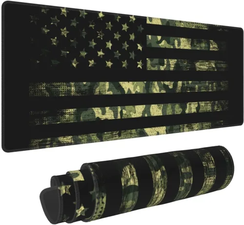 Vista 7 de Alfombrilla de mouse extragrande para juegos, camuflaje militar abstracto con costura, base antideslizante larga con teclado de camuflaje Abstracto