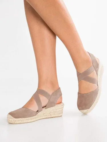Vista 3 de Sandalias de tacón medio con plataforma con tiras elásticas cruzadas para mujer tipo esparteñas (personalizable)