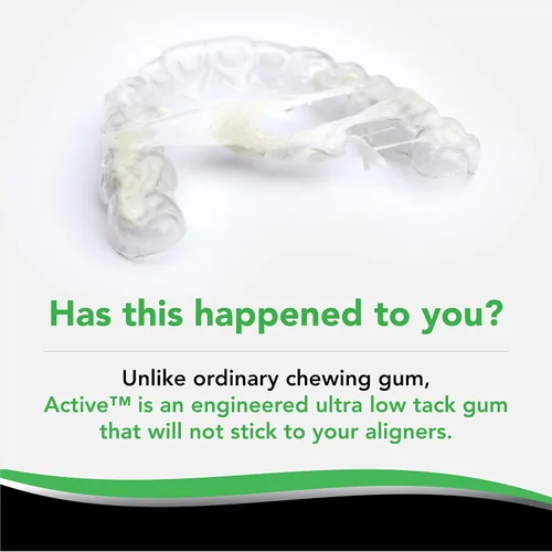 Vista 3 de Active Orthodontic - Goma de mascar para aparatos ortopédicos y alineadores transparentes, refresca el aliento, paquete de 8, 160