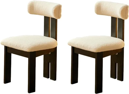 Vista 17 de Sillas de comedor modernas tapizadas, sillas de cocina con marco de madera maciza, silla de sala de estar, cómodo soporte de respaldo alto para sala