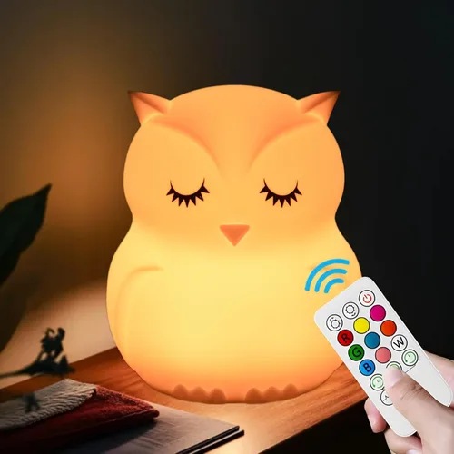 Vista 20 de Luces nocturnas de conejo de gran tamaño, lámpara de noche para dormitorio, resistente a la rotura, cuidado de los ojos, brillo ajustable, ajuste