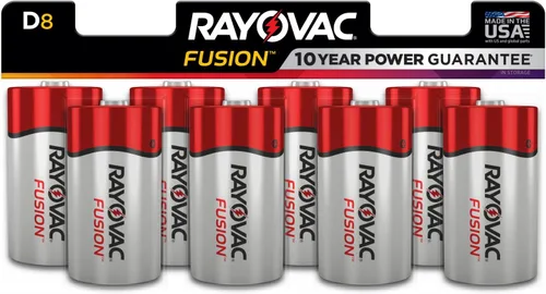 Vista 8 de Rayovac D Batteries, Fusion Premium D Cell - Batería alcalina, 4