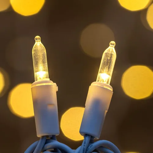 Vista 5 de 200 unidades de luces de Navidad LED de color blanco cálido, 66 pies de alambre blanco con certificación UL, juego de luces de cadena de calidad