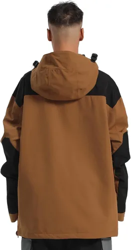 Vista 55 de GSOU SNOW Chaqueta de esquí para hombre, abrigo de nieve para snowboard, cálido, invierno, impermeable, con capucha