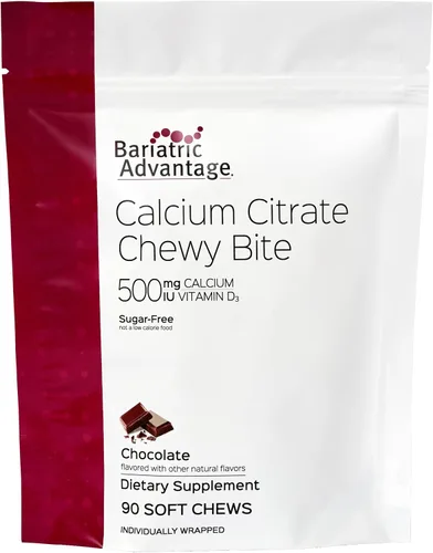 Vista 12 de Bariatric Advantage Picaduras masticables de citrato de calcio 500 mg - Altamente absorbible y digerible - Vitamina D3 - Suplemento de calcio