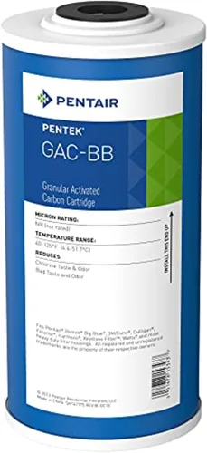 Vista 11 de Pentair Pentek GAC-10 Filtro de agua de carbón, 10 pulgadas, cartucho de reemplazo de carbón activado granular (GAC) debajo del fregadero, 10" x