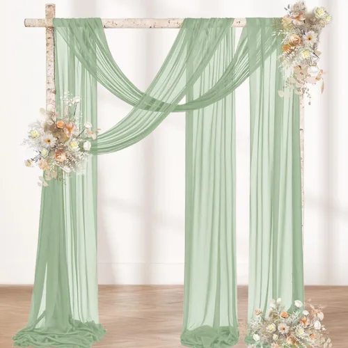 Vista 15 de MLMW Tela de Drapeado para Arco de Boda 1 Panel 29" x 20 Pies Tela Transparente Negra Cortinas de Telón de Fondo para Arco de Boda Cortinas Negro