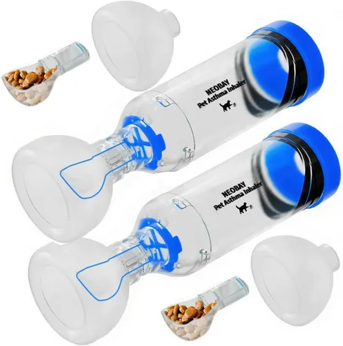 Vista 9 de Neobay Espaciador inhalador para gatos con ayuda única de entrenamiento de pánico e indicador de flujo sensible, cámara de aerosol felino para gatos