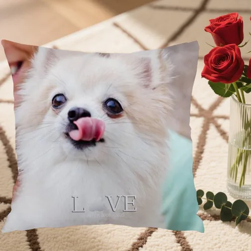 Vista 5 de Pillow Case Featuring one Photo and Custom Message Giving Your Space Unique Style and Presenting a Warm Gift Option