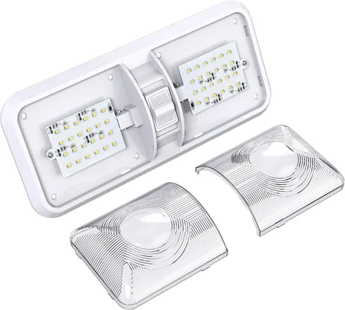 Vista 7 de Paquete de 2 luces LED para techo con doble cúpula para RV con interruptor de encendido/apagado para iluminación