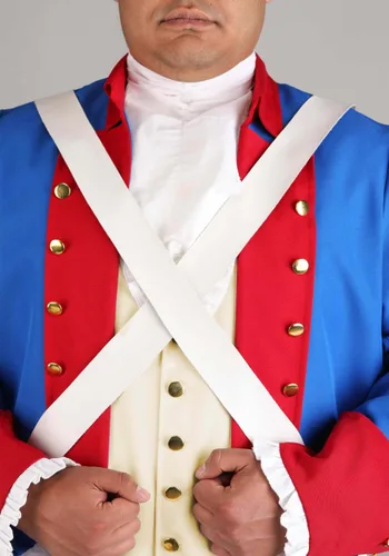 Vista 4 de Disfraz de Soldado de la Revolución Americana para Hombre Talla Plus Multicolor
