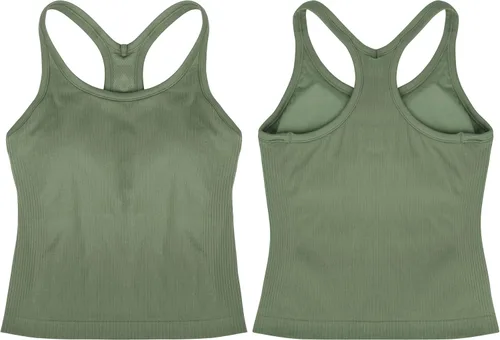 Vista 30 de sphinx cat - Camiseta corta de entrenamiento para mujer, camiseta sin mangas, acanalada, con espalda cruzada y brasier integrado