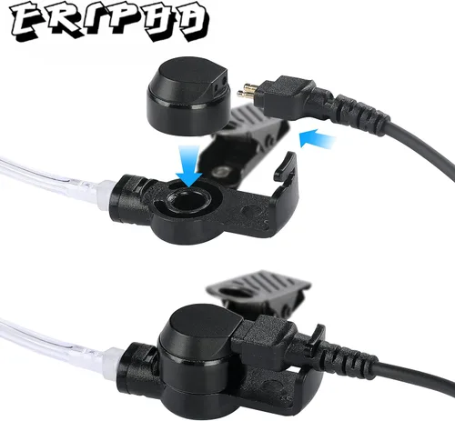 Vista 3 de Auricular de policía de 0.138 pulgadas/1 pin solo escucha tubo acústico auricular para altavoz remoto micrófono Motorola Kenwood radio de 2 vías FBI