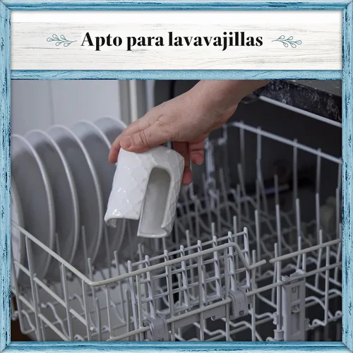 Vista 4 de Home Acre Designs Soporte de esponja para fregadero de cocina, decoración rústica de cocina para el hogar, cerámica blanca