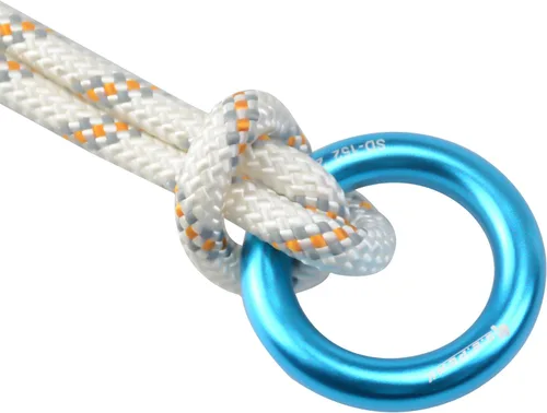 Vista 4 de Anillo de aluminio de 25 kN, junta tórica de tensión perfecta, anillo de conexión para escalada en roca, arborista, hamaca, rescate, slackline, azul