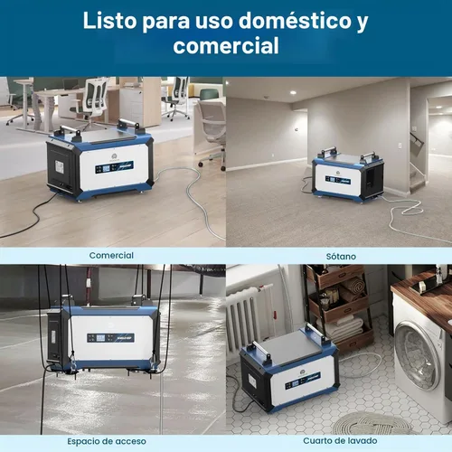 Vista 9 de ARGENDON Deshumidificador comercial de 180 pintas con bomba para espacio de Azul y Blanco