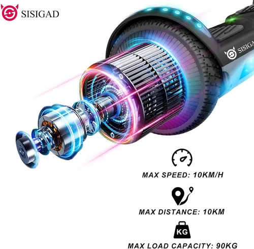 Vista 3 de SISIGAD Hoverboard para niños, 6.5 pulgadas modelo clásico Hoverboard (sin Bluetooth)