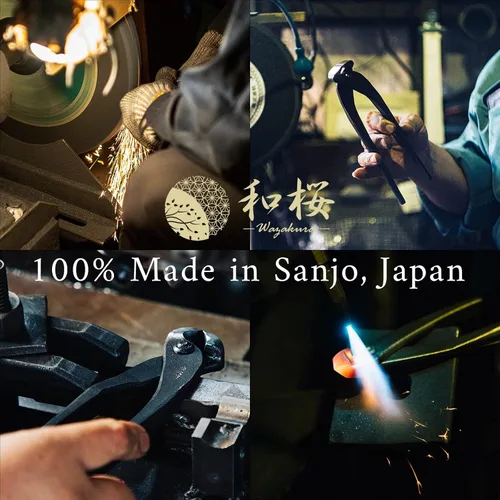 Vista 6 de Wazakura Cortador de bonsái forjado a mano hecho en Japón 8-1/4 pulgadas (8.268 in), herramientas de jardinería japonesas, cortador de ramas