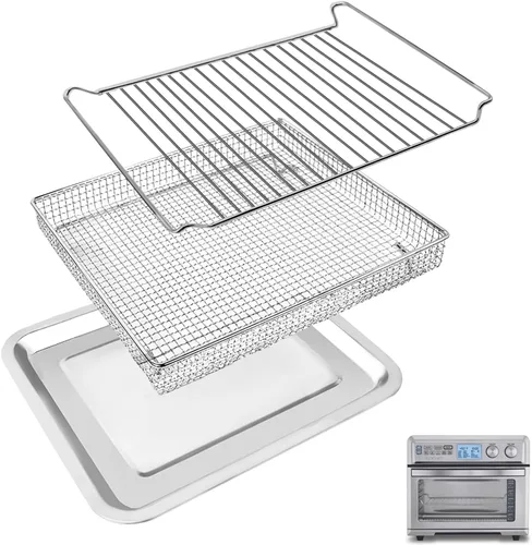 Vista 8 de GWY Estante de alambre para freidora de aire 3 en 1 para Cuisinart TOA-26 28 AFR-25, horno tostador de convección de freidora de aire, 11.2 x 10