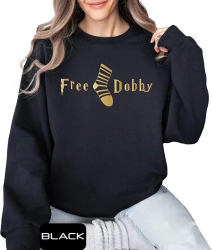 Vista 5 de Camisetas de Dobby gratis, regalo divertido para mujeres y hombres, calcetines gratis, camiseta gráfica, ropa casual de manga para verano, regalos