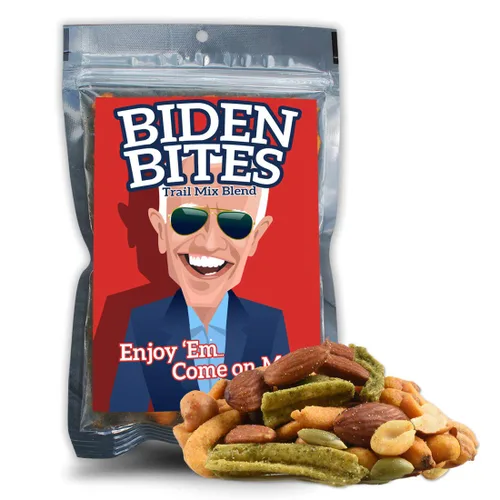 Vista 2 de Biden Bites Spicy Trail Mix - Divertida mezcla de bocadillos Joe Biden para hombres y mujeres, regalos gourmet, fabricado en Estados Unidos