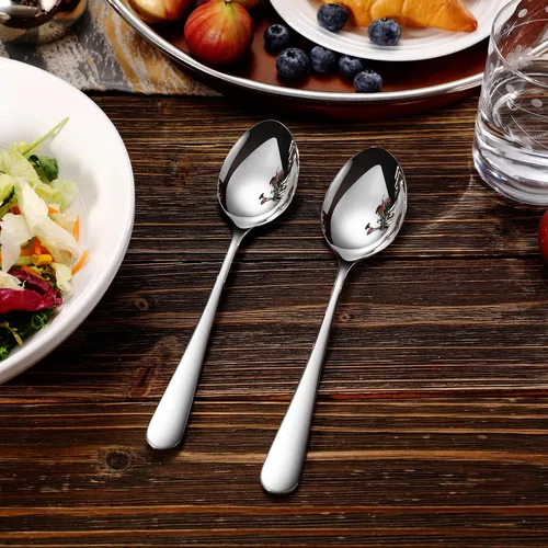 Vista 3 de KEAWELL Louise - Juego de cucharas de servir de 9 pulgadas, acero inoxidable 18/10, que une elegancia y durabilidad, exquisitos utensilios