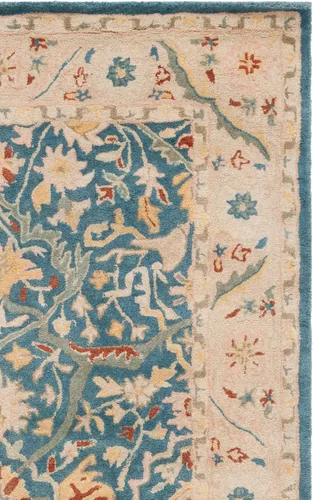Vista 7 de SAFAVIEH Antiquity Collection AT14E - Alfombra de lana tradicional oriental de primera calidad, hecha a mano, 3 x 5 pies, color azul