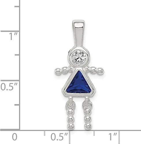Vista 3 de Collar de plata de ley 925 con circonita cúbica de septiembre para niña collar con dije de piedra natal para niños joyería fina para mujer regalos