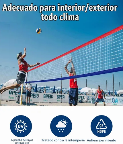 Vista 2 de Red de Voleibol Profesional NUEVA de Servicio Pesado, Cable de Acero para Aviones de 46 Pies, Mejorada Resistente a la Intemperie, Portátil